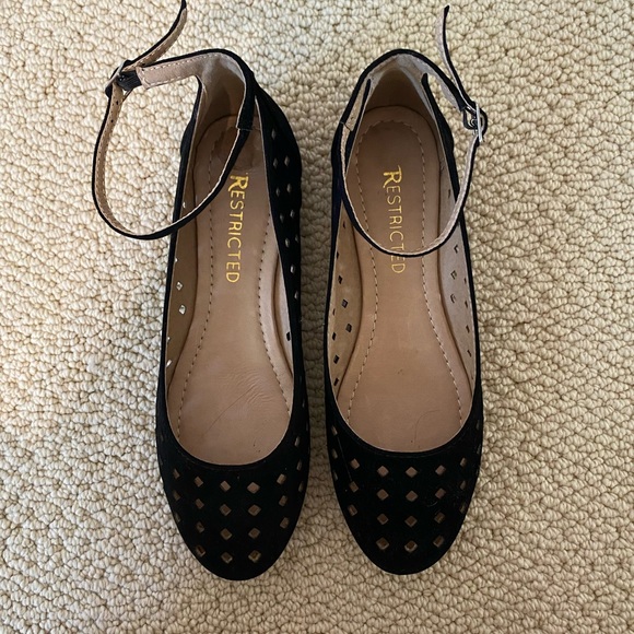 Restricted Black Suede Flats - Picture 2 of 3